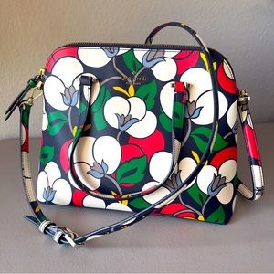Kate Spade Medium Maise Breezy Floral Crossbody Dome Satchel Purse/Crossbody EUC